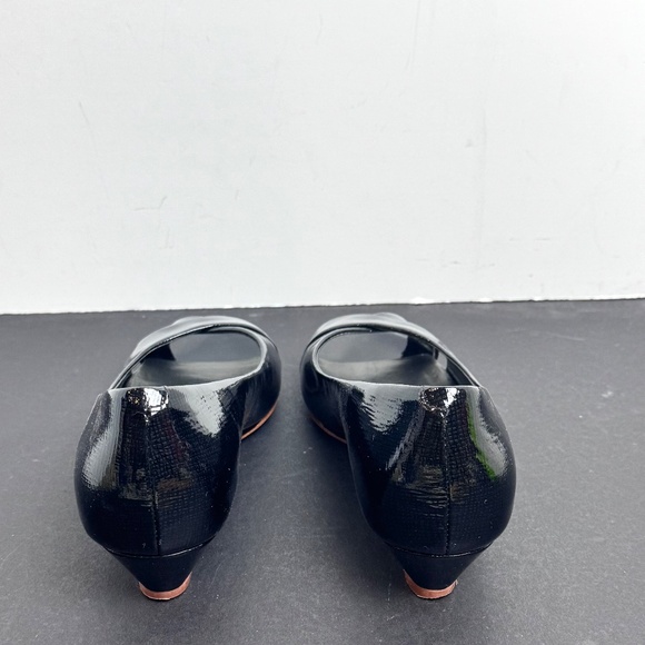 Cole Haan Air Elly Criss-Cross Black Patent Peep-Toe Wedge Shoes, Size 8 - Picture 5 of 9